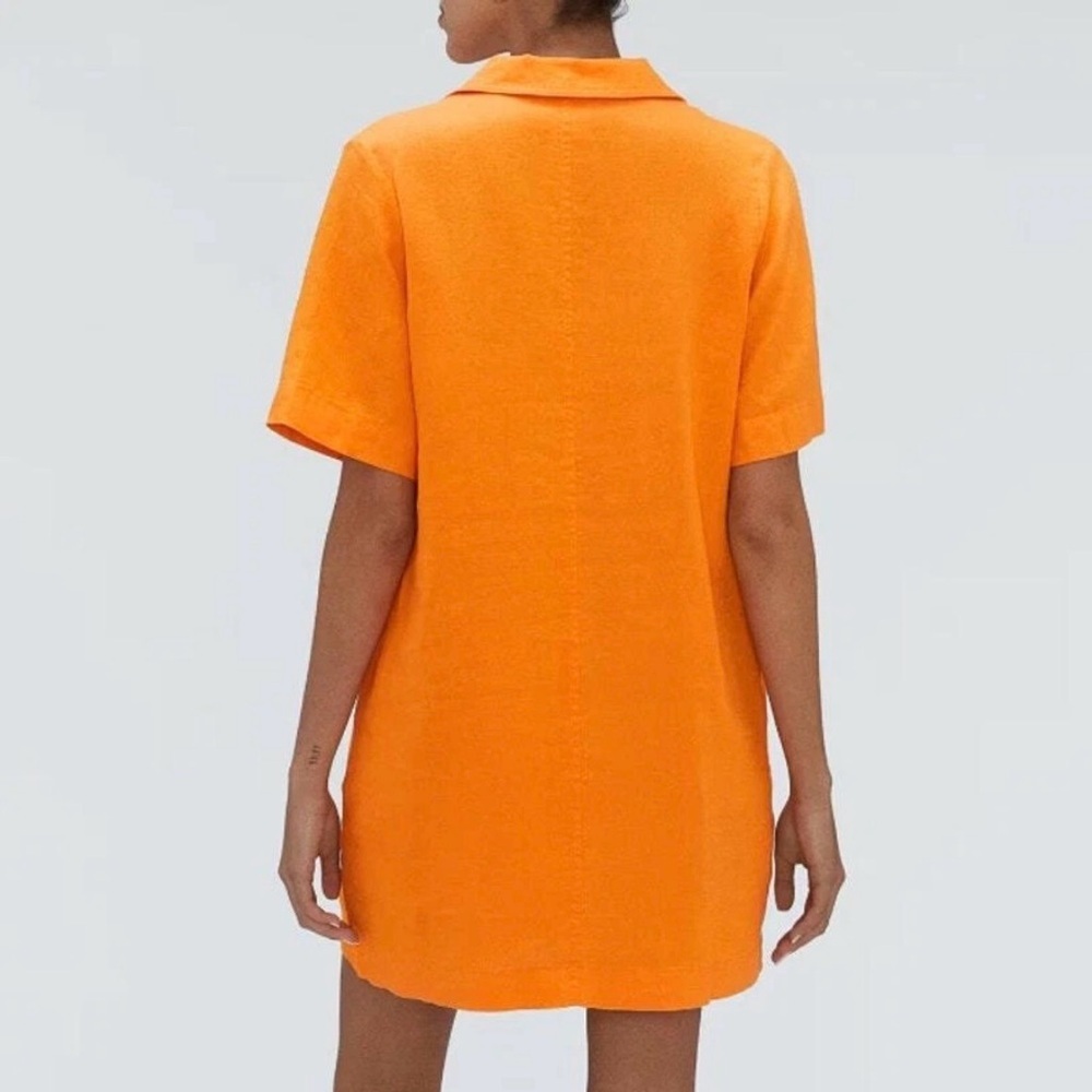 Everlane The Linen Workwear Dress in Turmeric Orange - Picture 8 of 8